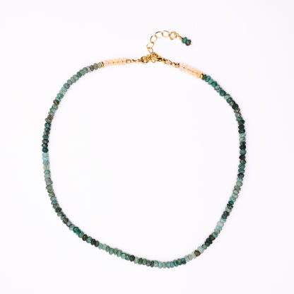A Soul & Stone hand-knotted gemstone choker necklace laid on a white background.